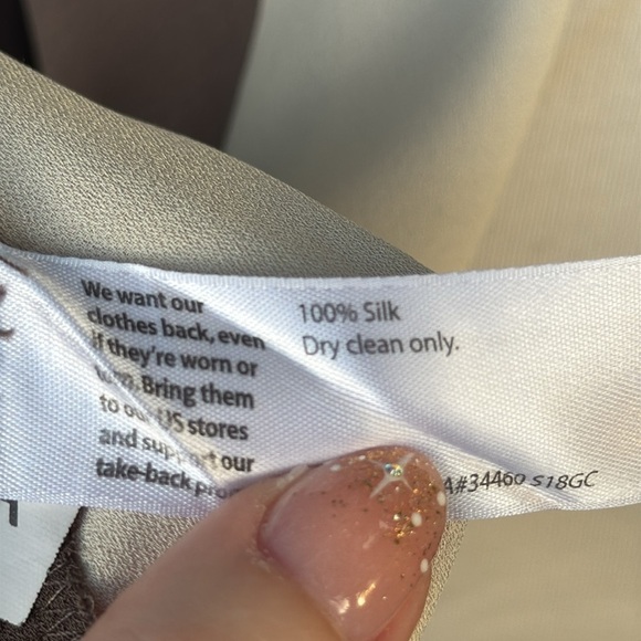 Eileen Fisher Silk Color Block Shift Dress, size medium - Picture 7 of 7